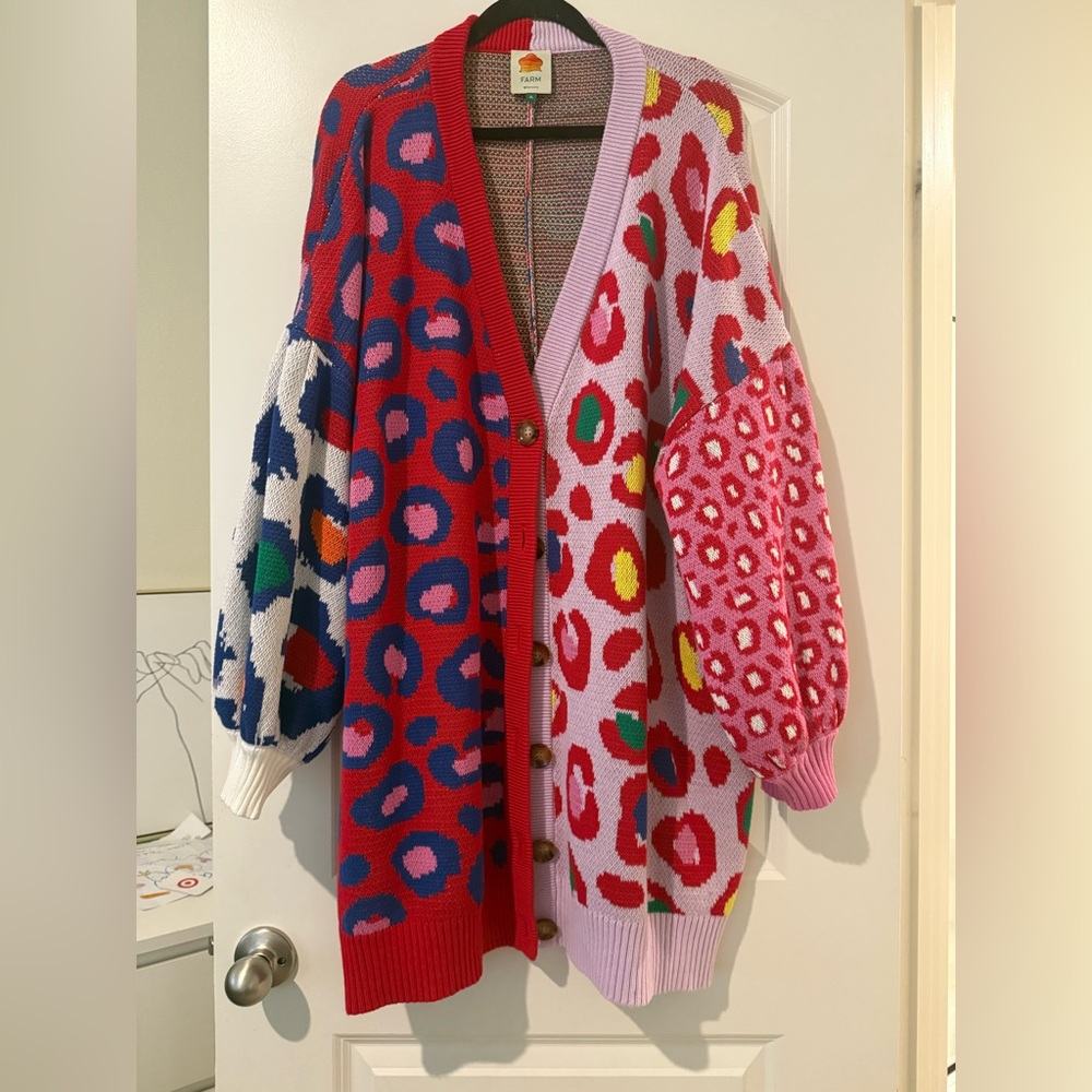 Farm Rio Colorful Patterned Women's Cardigan